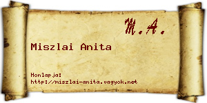 Miszlai Anita névjegykártya