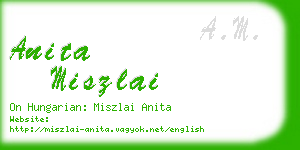 anita miszlai business card